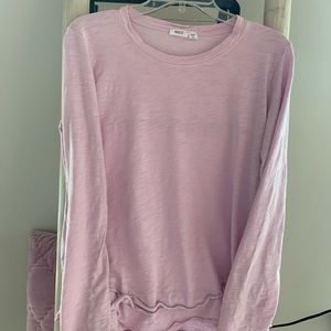 Wilt Pink Ruffled Long Sleeve Top Size Med